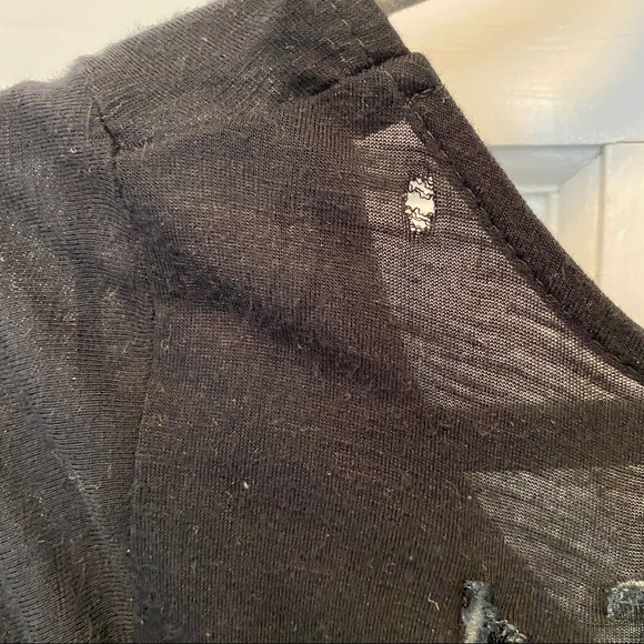 Free People Black Short Sleeve Top with Lace Inserts M - Picture 7 of 8